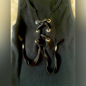 Black lace up corset tank top S Bella Mia